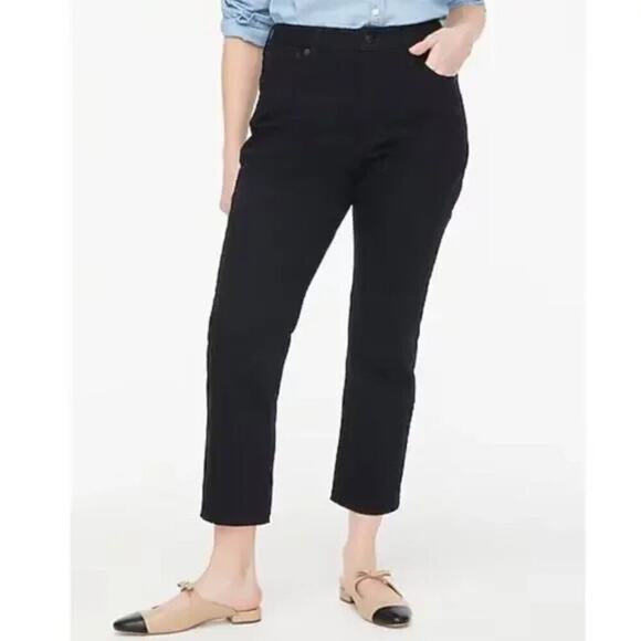 NWT J.Crew Factory Petite Curvy Stretch Essential Straight Jean Black 35 Petite - Picture 1 of 11